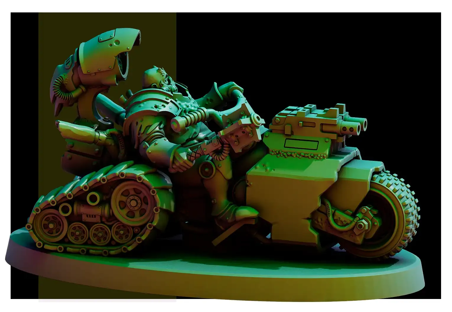 Miasmic Cohort Mounted Heralds by Red Pilgrim | 3D Print Miniatures | Proxy Miniature - Image 9