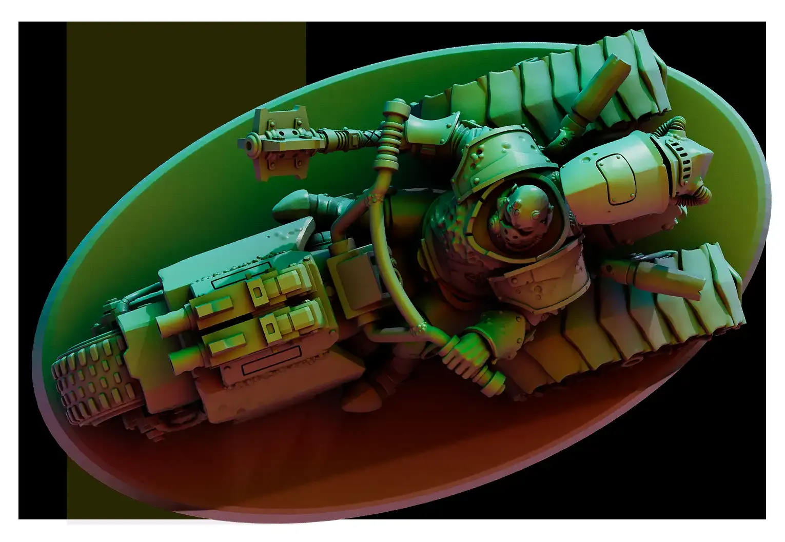 Miasmic Cohort Mounted Heralds by Red Pilgrim | 3D Print Miniatures | Proxy Miniature - Image 8