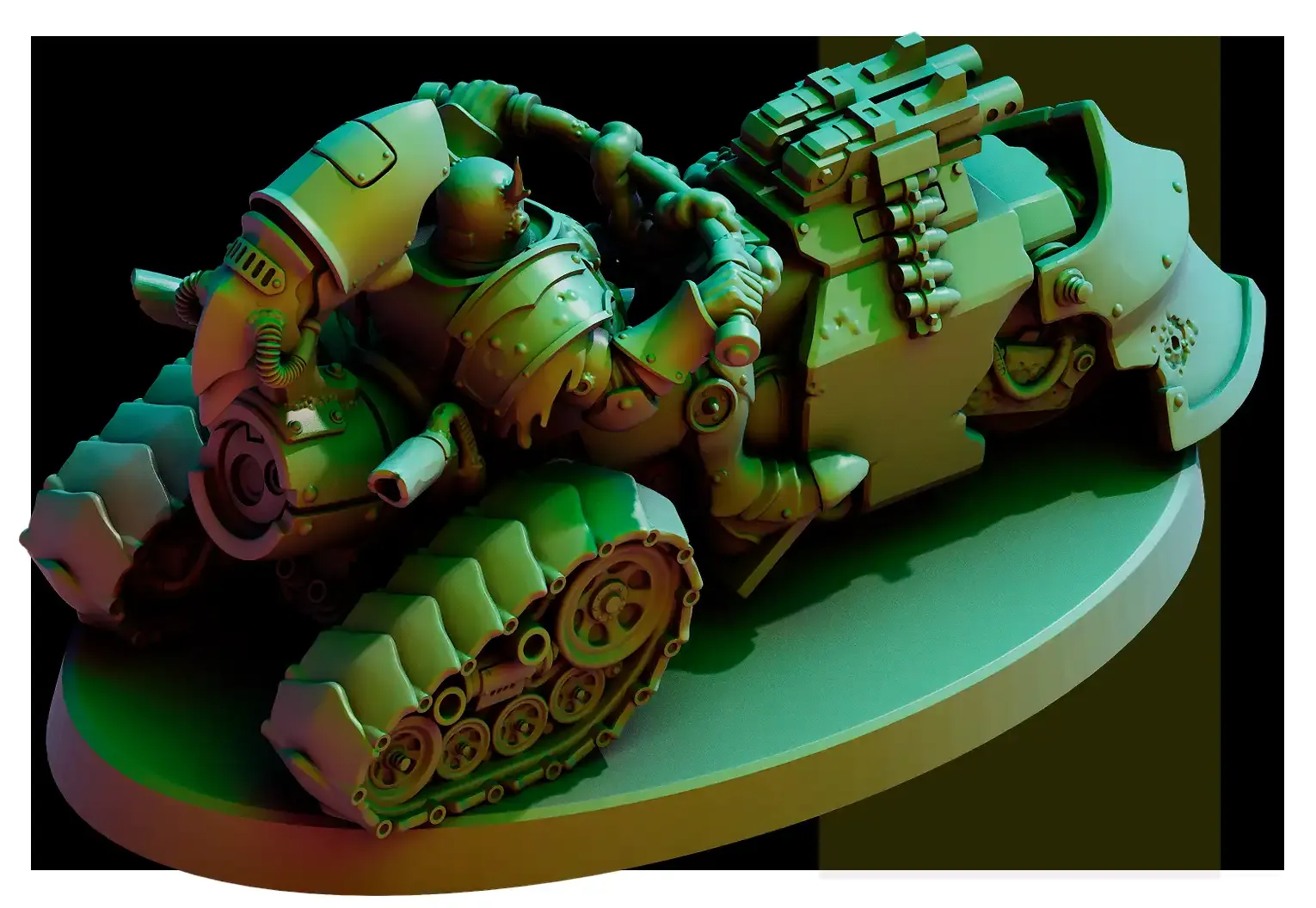 Miasmic Cohort Mounted Heralds by Red Pilgrim | 3D Print Miniatures | Proxy Miniature - Image 6