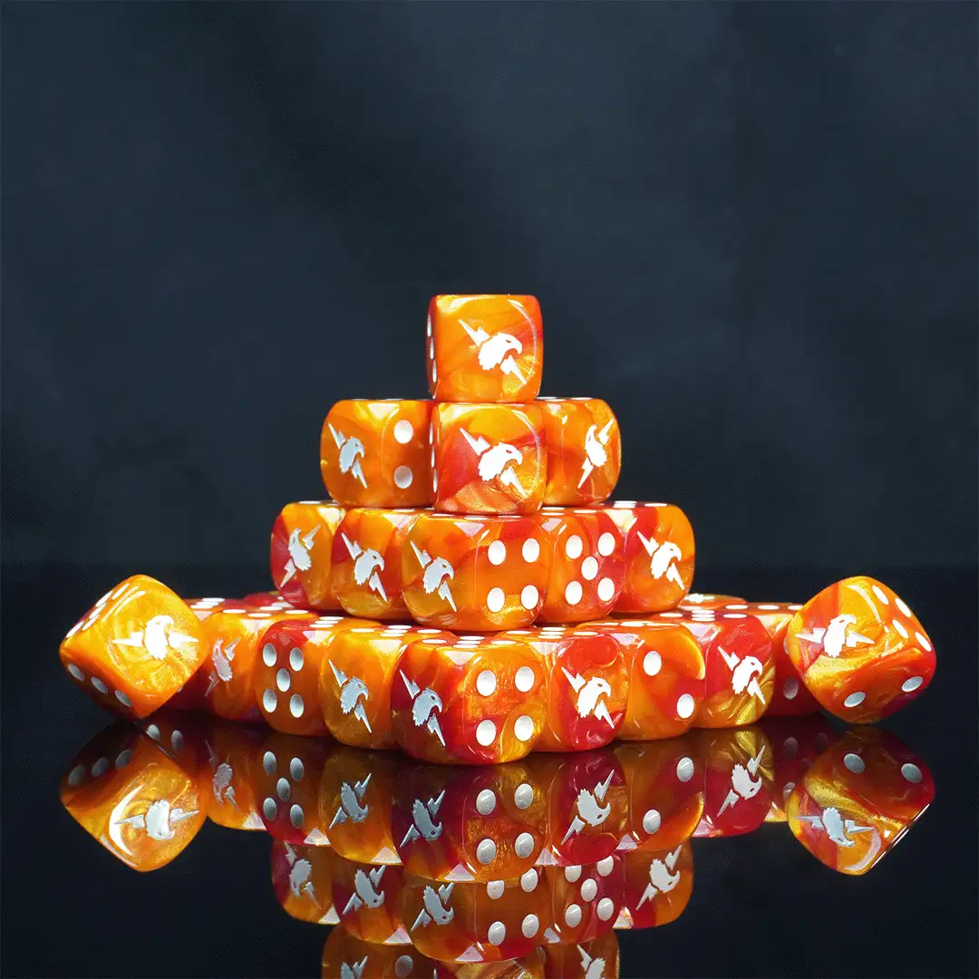 Equip your The Golden Guardians with a flawless Wargame Dice set. Explore our top Tabletop dice to find the ultimate Premium dice set. Premium dice for every battle!