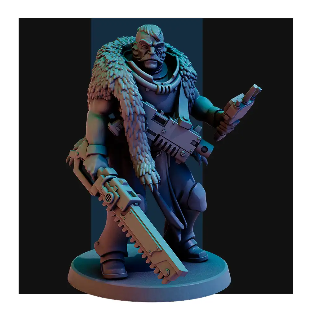 3D print miniatures, proxy miniature, 3D printed miniatures, wolf warrior proxy