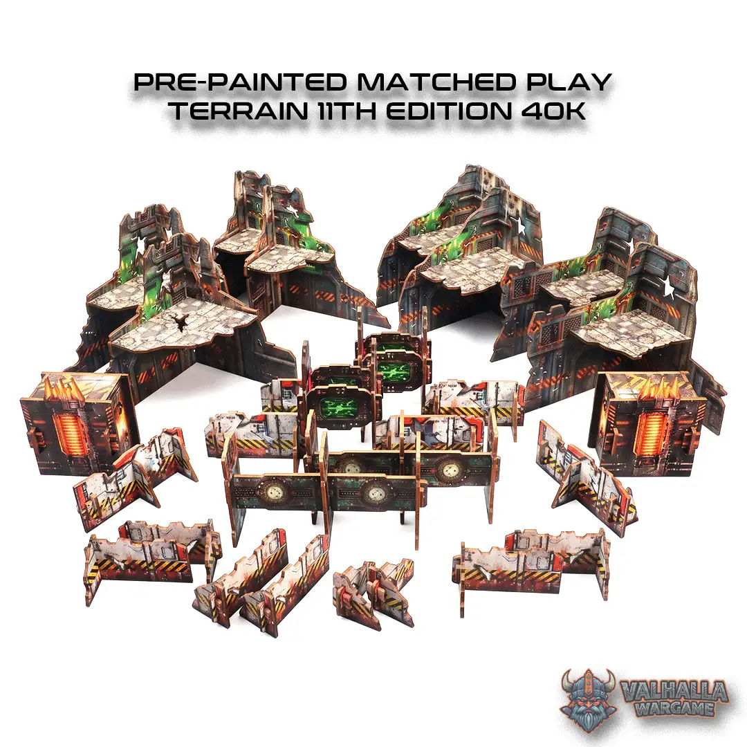 Shop pre-painted matched play terrain 11th edition at Valhalla Wargame. Discover transparent acrylic footprints and fast-assembly 3mm plywood ruins